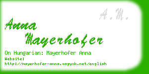 anna mayerhofer business card